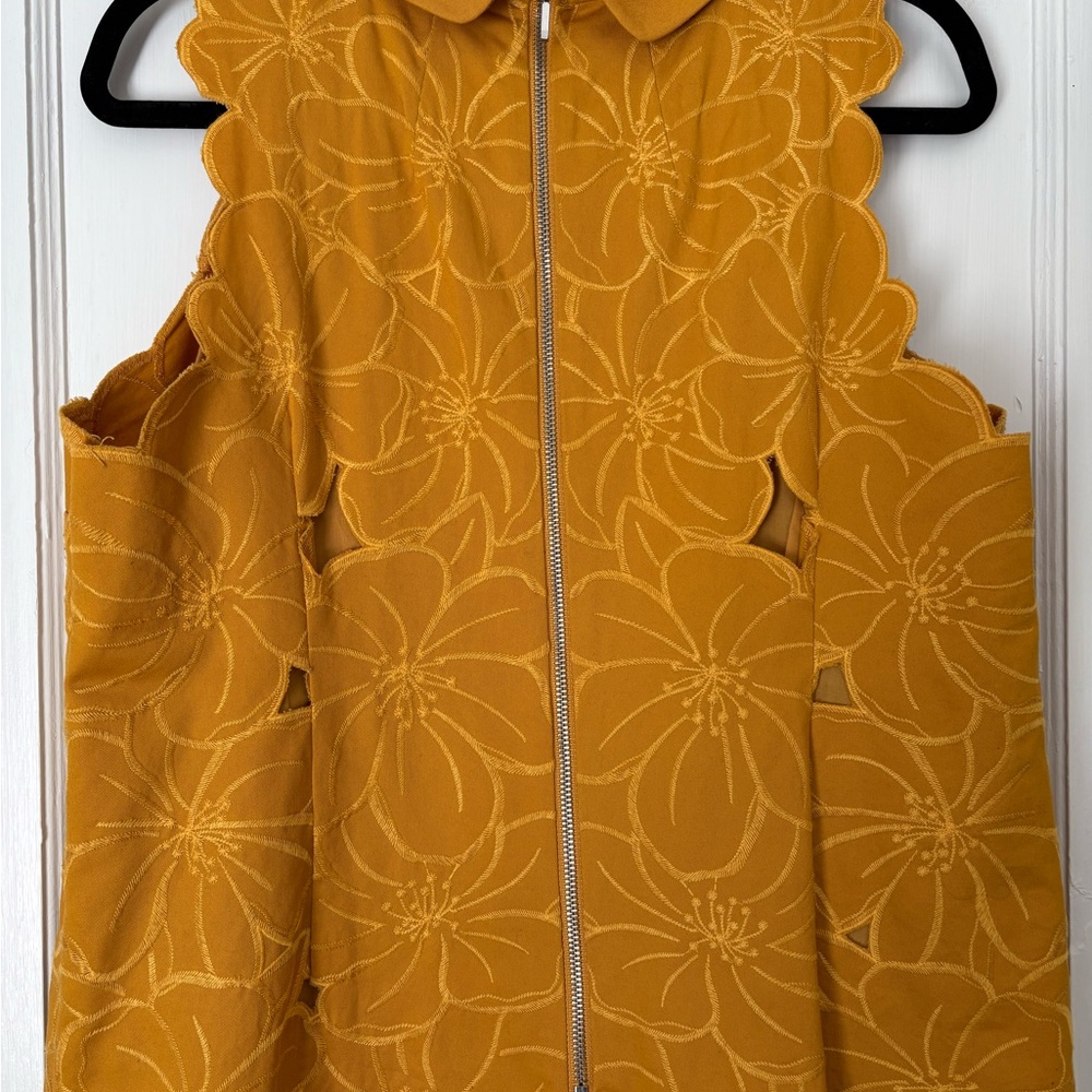 Floral Mustard Mini Dress - Picture 4 of 4